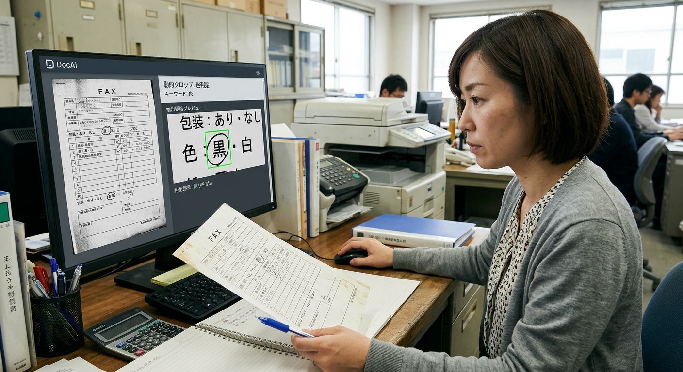 DocAIのAPI基盤と直接連携した管理画面検証イメージ